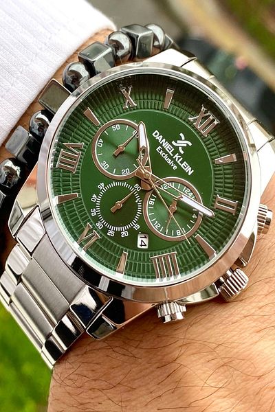 Daniel Klein Men's Wristwatch and Bracelet Set - Steel Cord