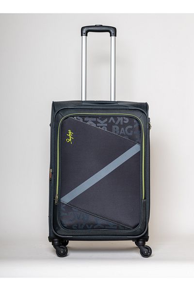 Skybags Spotlight Checked Luggage, Polyester Soft Sided, 24", Grey