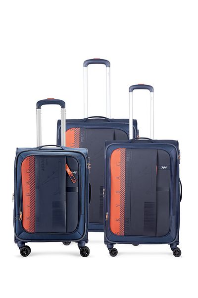Skybags Airway Pro Set of 3 Luggage, Expandable, TSA Lock, 20/24/28 Blue