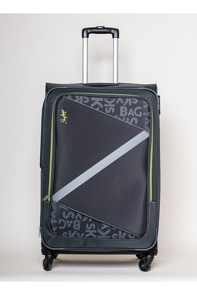 Skybags Spotlight Checked Luggage, Polyester Soft Sided, 28", Grey