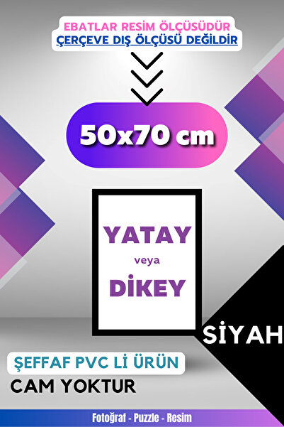 CreaWitch 50x70 Cm Şeffaf Pvc Li Camsız Fotoğraf 1000 Parça Puzzle Belge Çerçevesi Yatay Dikey Asılabilme
