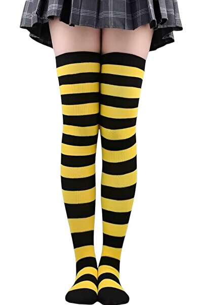 Trenderrs Дамски чорапи над коляното на дебели райета