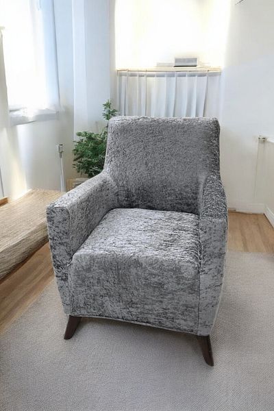 MADAME BELLA 1-Piece Shiny Velvet Dress up Seat Cover (Grey)