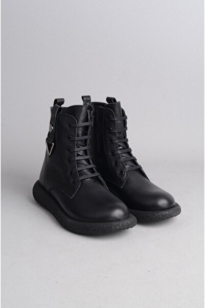 SEÇ KUNDURA بوت جلد طبيعي أسود للنساء - اختر 1537