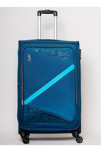 Skybags Spotlight Checked Luggage, Polyester Soft Sided, 28", Blue