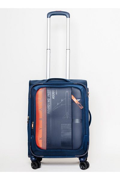 Skybags Airway Pro Expandable Luggage, TSA Lock, 20 Inch, Blue