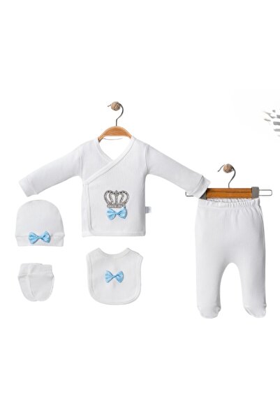 ABİYEKİDS 5 Piece Gift Crown Stones Men's Hospital Discharge Set - 3 Months A...