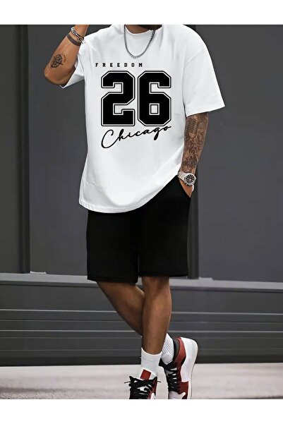 caddekombin Fredom 26 Printed Men's Short Suit - Comfortable Fit, Black Botto...