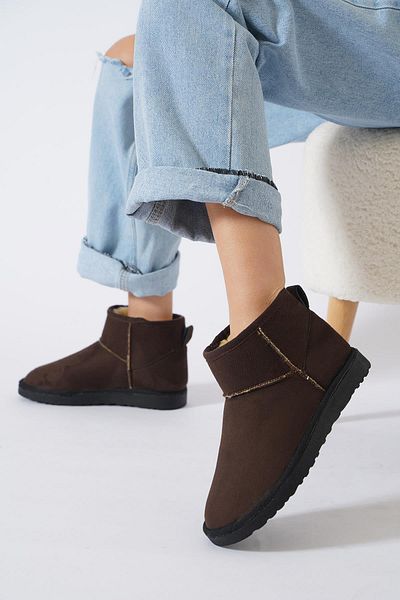 Moda Pie Puufy Λεπτή Σόλα Καφέ Suede