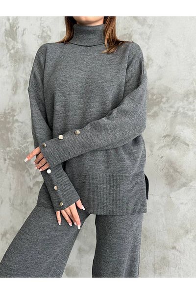BUTİK1AVM Wide Leg Turtleneck Knitwear Collar