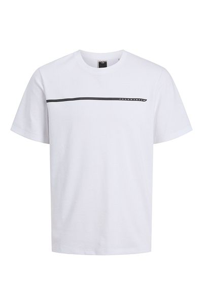 Jack & Jones Ανδρικό μπλουζάκι J&J JCOFUSION Crew Neck Μαύρο-Λευκό