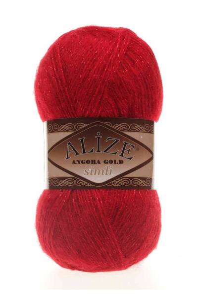 Alize Angora Gold Simli El Örgü İpi Kırmızı 106