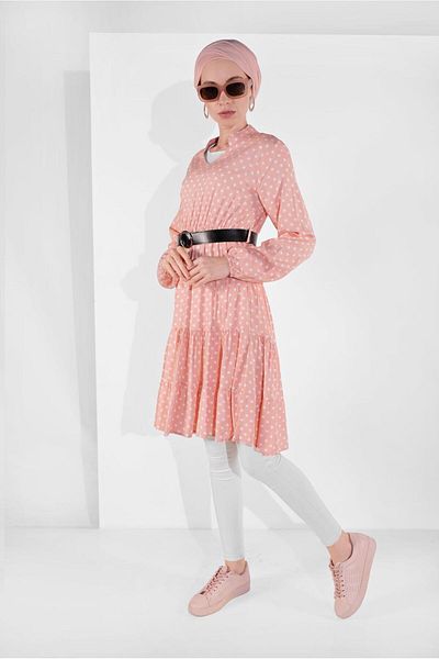 TRENDTESETTÜR Polka Dot Powder Women's Tunic 1491