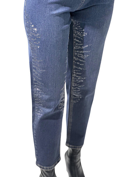 LA CARTE Kadın Çizgi Taş Işleme Pantolon