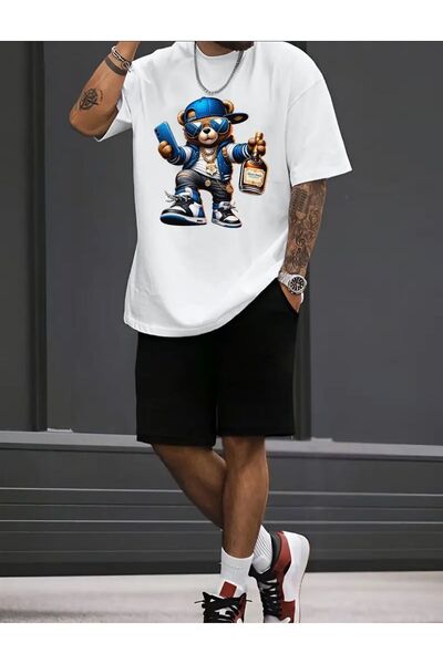 caddekombin Tricou pentru bărbați cu imprimeu Johnnie Walker - Pantaloni scur...