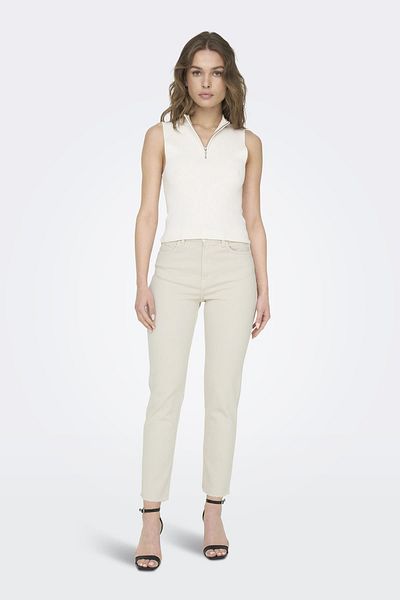 ONLY Women's Ecru Ankle Straigh Trousers 15175323 ONLEMILY 15175323
