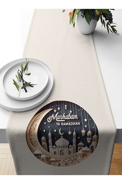 Bertille Home Ramadan Series 140x40 Cm Digital Printed Runner (Ramadan)