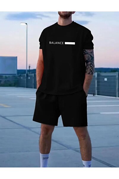 caddekombin تي شيرت رجالي مطبوع عليه Bl قصير فضفاض وواسع الساق مريح مناسب للأ...