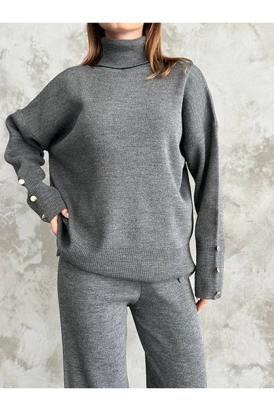 BUTİK1AVM Wide Leg Turtleneck Knitwear Collar