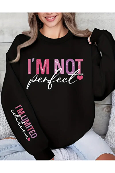 Marco Fresco Unisex Φούτερ με στάμπα  "Δεν είμαι τέλειος "