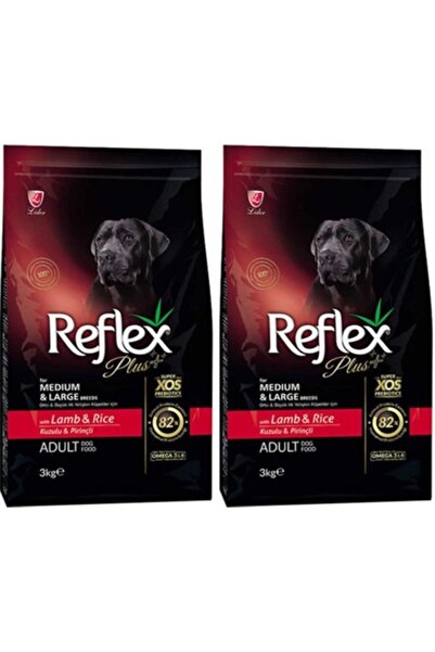 Reflex Plus Orta Büyük Irk Kuzulu Pirinçli Yetişkin Köpek Maması 3 kg 2 Adet