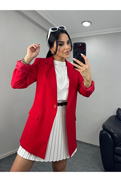 SUXİRCNHTMTS Modern Duruş Tek Düğmeli Blazer