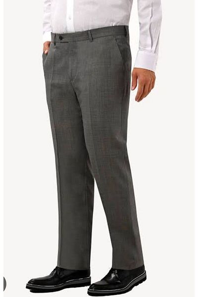 Rewoly Men's Gray Classic Cut Sand Trousers