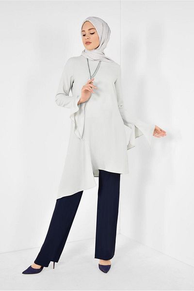 TRENDTESETTÜR Γυναικείο Μπεζ (A.BEIGE) Ασύμμετρο Κόψιμο Τουνίκ 4852