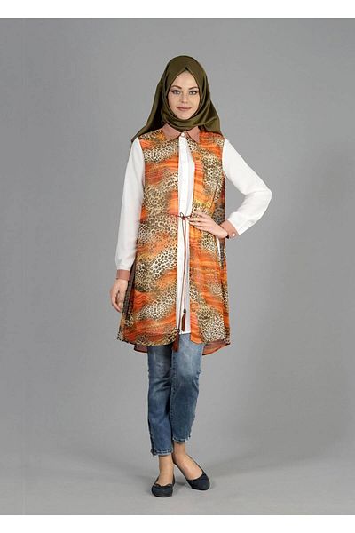 TRENDTESETTÜR Women's Orange (ORANGE) T 4947 Neptune Hijab Tunik