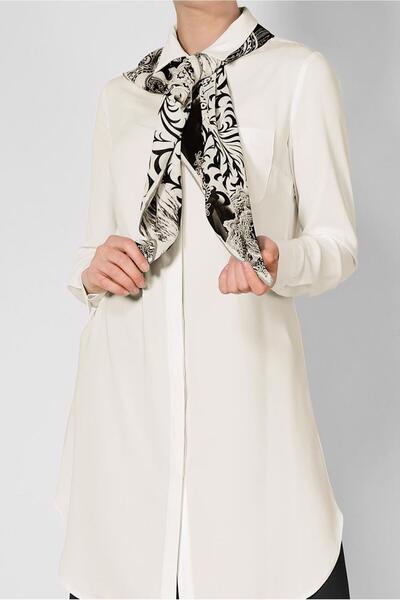 TRENDTESETTÜR Women's Ecru Pocket Classic Tunic 4164