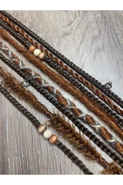 Selin Bengi 8’li Rasta Mix Afrika Örgü Toka 50cm - Koyu Kumral & Bakır