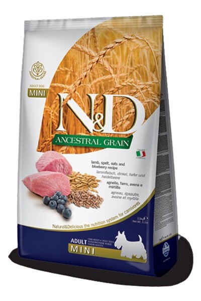 N&D Düşük Tahıllı Kuzu Etli Yaban Mersinli Küçük Irk Yetişkin Köpek Maması 2,...