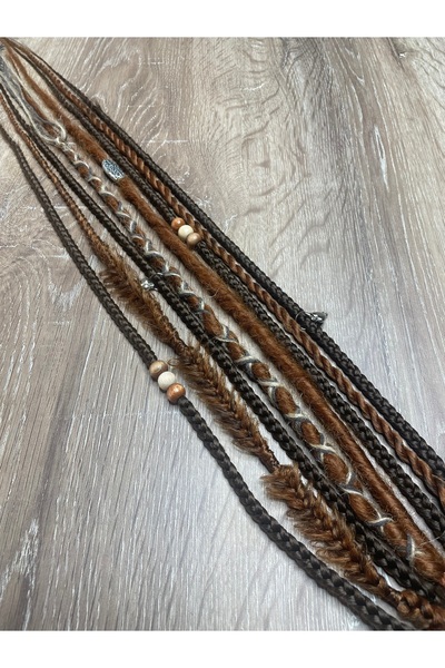 Selin Bengi 8’li Rasta Mix Afrika Örgü Toka 50cm - Koyu Kumral & Bakır