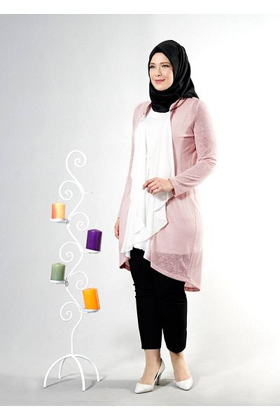 TRENDTESETTÜR Women's Powder T 2514 House 2-Piece Hijab Tunic