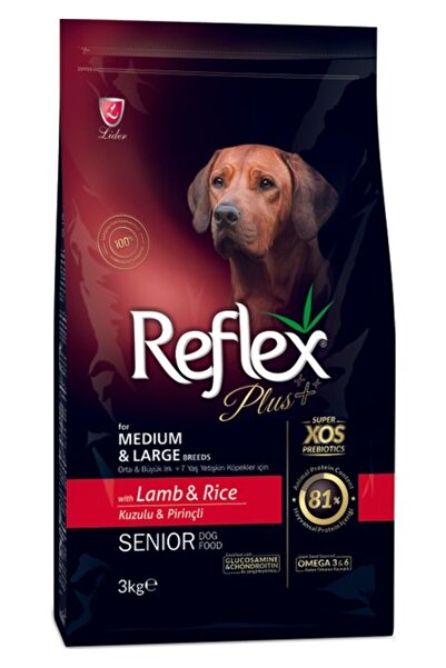 Reflex Plus Büyük Orta Irk Kuzulu Yaşlı Köpek Maması 3 Kg