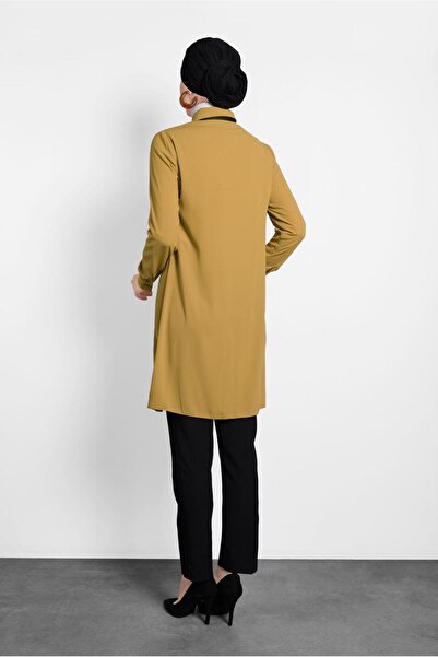 TRENDTESETTÜR Women's Orange (MUSTARD) Hidden Button Tunic 40138