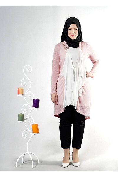 TRENDTESETTÜR Women's Powder T 2514 House 2-Piece Hijab Tunic