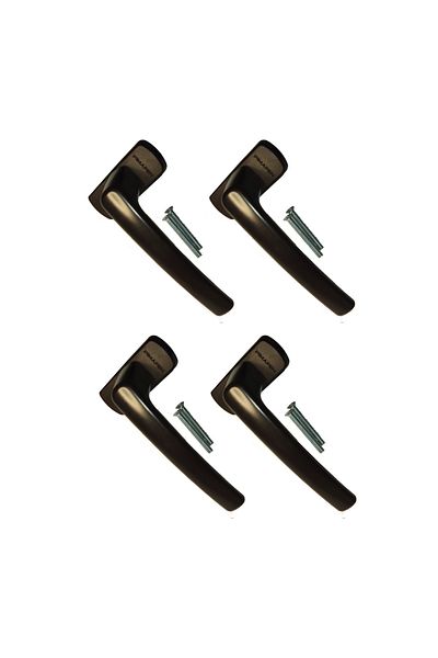 pimapen 4 Pieces - Dark Brown Original® Window Handle with Brand Logo 153gram/pcs