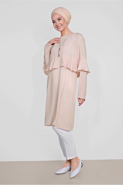 TRENDTESETTÜR Women's Powder Ruffle Tunic 4180
