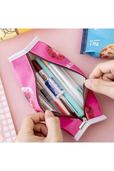 synshop Kawaii Korean Macaron Pattern Pen and Makeup Bag Organizer for Birthday