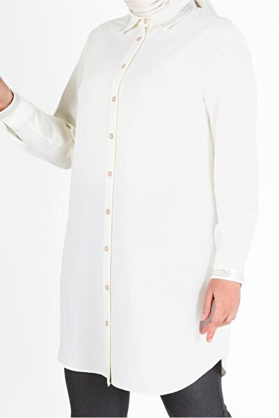 Alvina Stone Detailed Collar and Cuffs Buttoned Tunic 20182