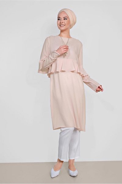 TRENDTESETTÜR Women's Powder Ruffle Tunic 4180