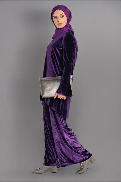 TRENDTESETTÜR Crew Neck Velvet Tunic 4867
