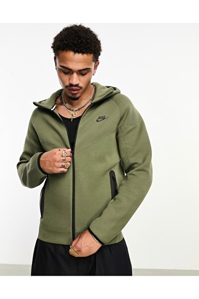 Nike Tech Fleece Full Zip Windrunner Hoodie Yeşil Erkek Sweatshirt