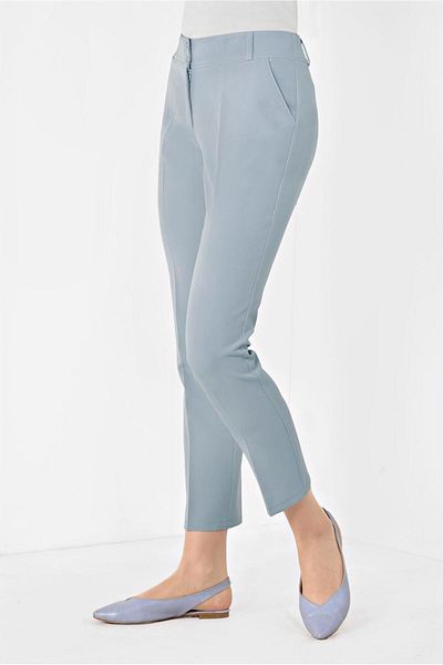 TRENDTESETTÜR Women's Gray Pants 7502 - with Pockets and Buttons
