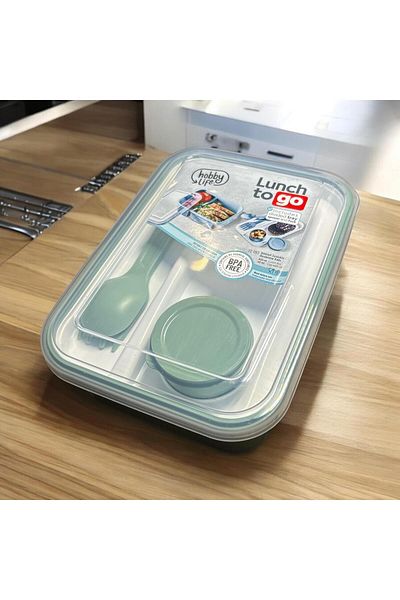 HOBBY LİFE Hobby Life Lunch Box Compartmented Sauce Bowl Nutrition Container 920 ml