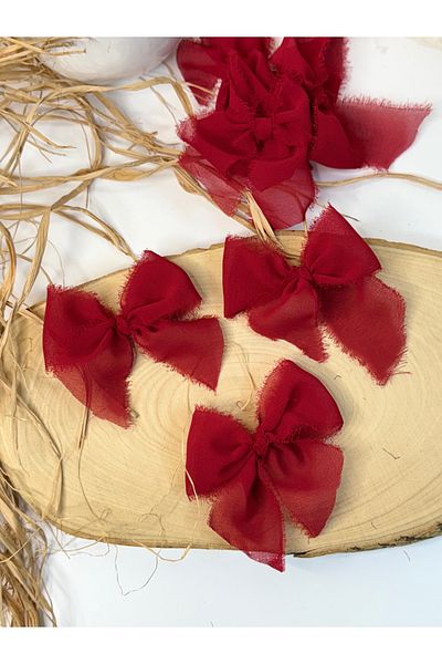LAYLAEVENTS Chiffon Fabric Ribbon Premade Bow-50Pcs