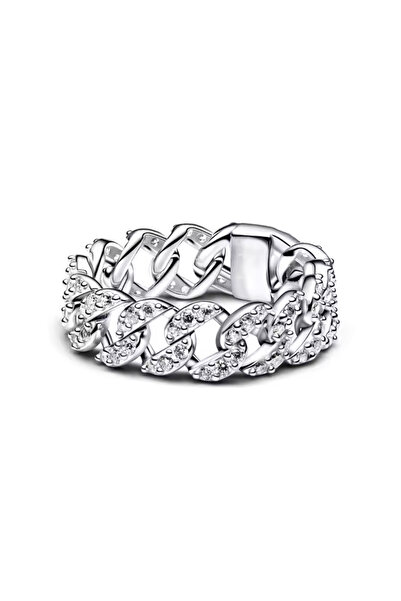 Hector&Co. Jewellery 925 Ayar Pave Küba Zincir Yüzük