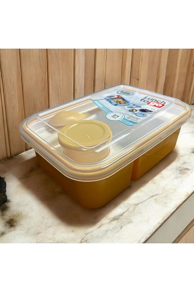 HOBBY LİFE Hobby Life Lunch Box Compartmented Sauce Bowl Nutrition Container 920 ml
