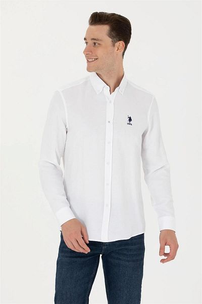 U.S. Polo Assn. Gox024k Λευκό ανδρικό πουκάμισο - 1958930